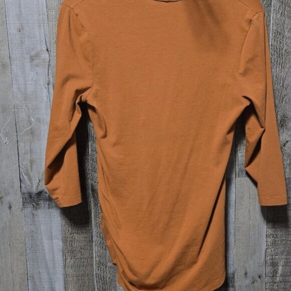 Peruvian Connection Cyprus Pima Cotton Faux Wrap 3/4 Sleeve Top Autumn Fall - Picture 3 of 8